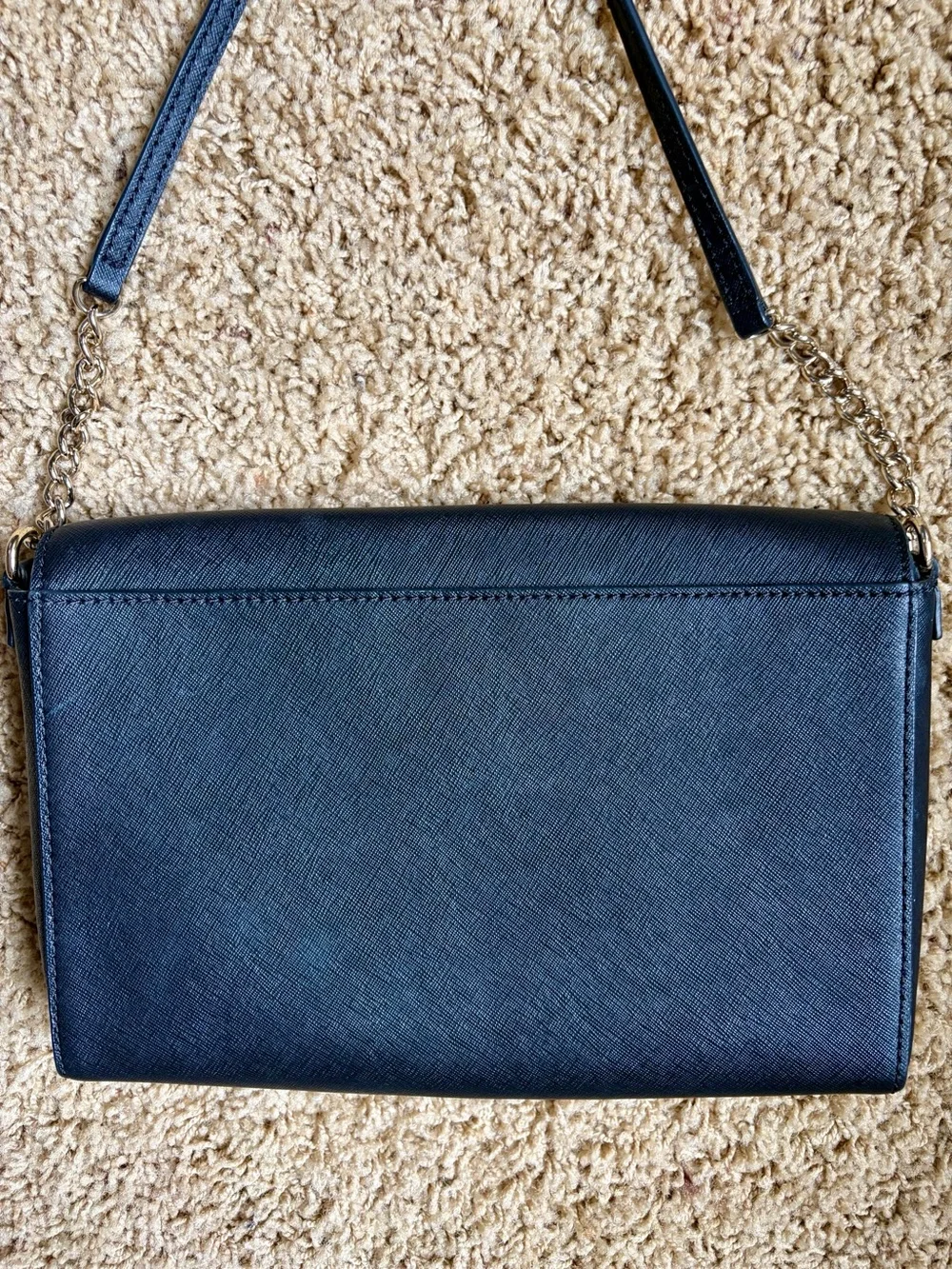 Kate Spade Leather Tilden Place Black Crossbody Bag with Gold Accents
